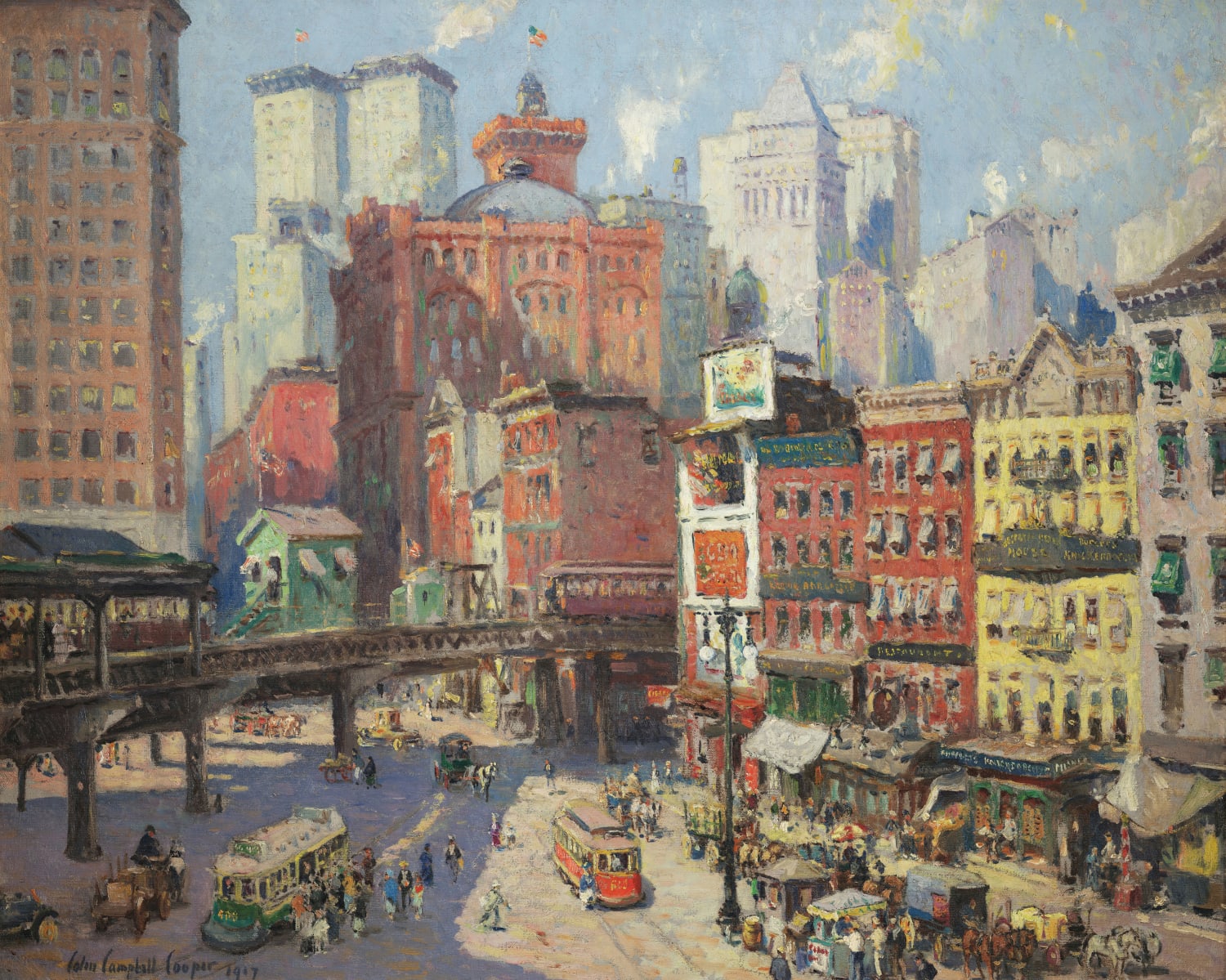 South Ferry, New York, Colin Campbell Cooper, 1917,