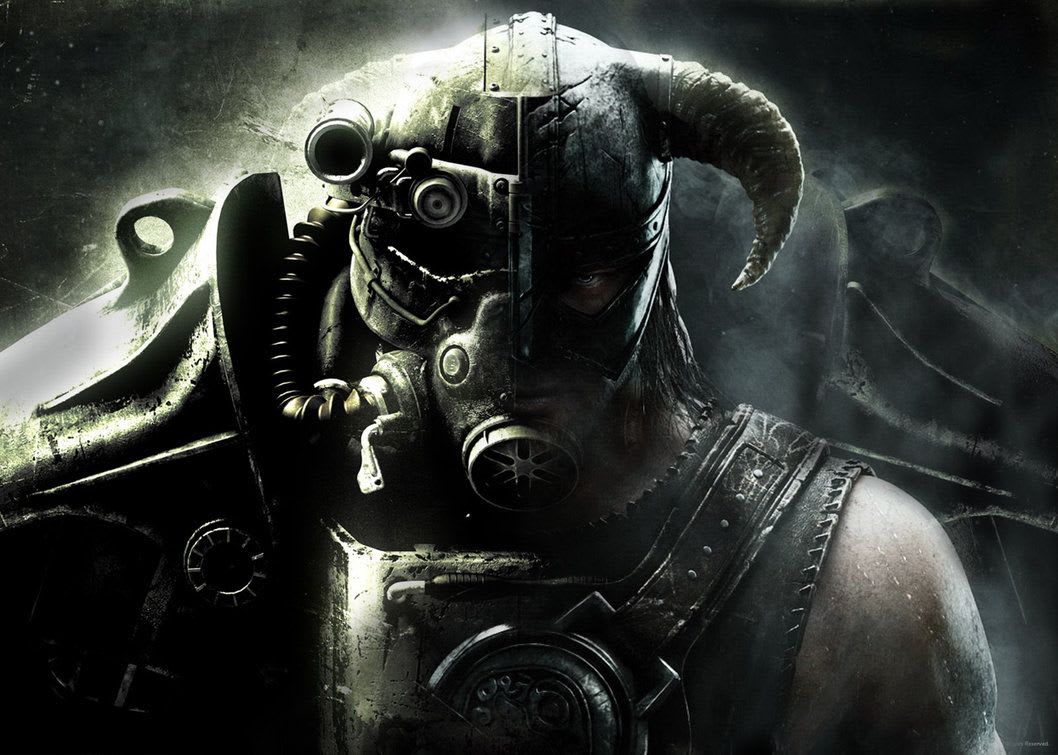 My new wallpaper of skyrim and fallout, because I love bethesda's games
