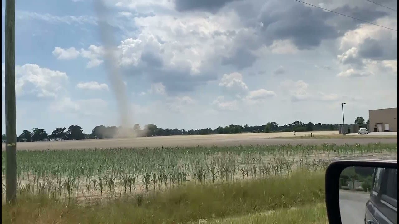 Dust Devil Spins on a Field in Lenoir County in North Carolina - 1199591-2