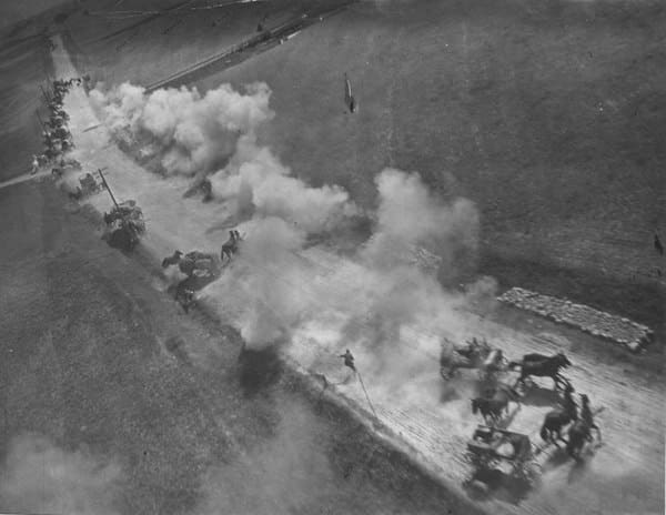 Air attack on a German convoy in Belarus June-August 1944. Operation "Bagration".