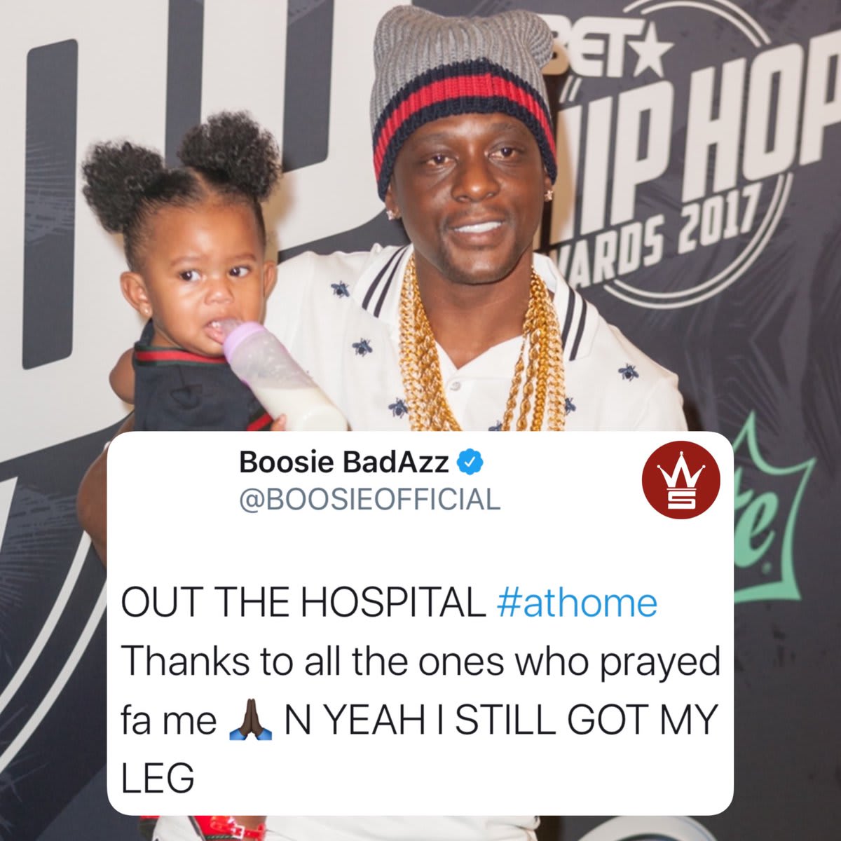 Boosie confirms he is home from the hospital after being shot in #Dallas! We wish him a speedy recovery! 🙏💯