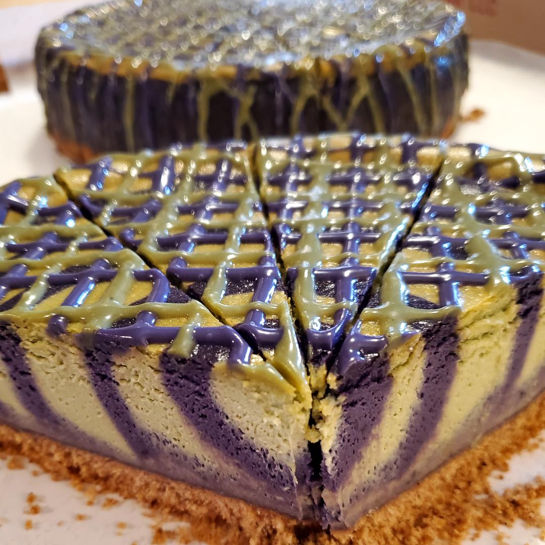 Ube/Matcha Marble Cheesecake