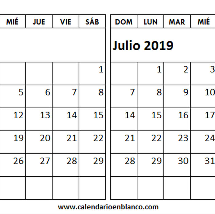 Mix Impresion Calendario Junio Julio 2019 Argentina Calendario