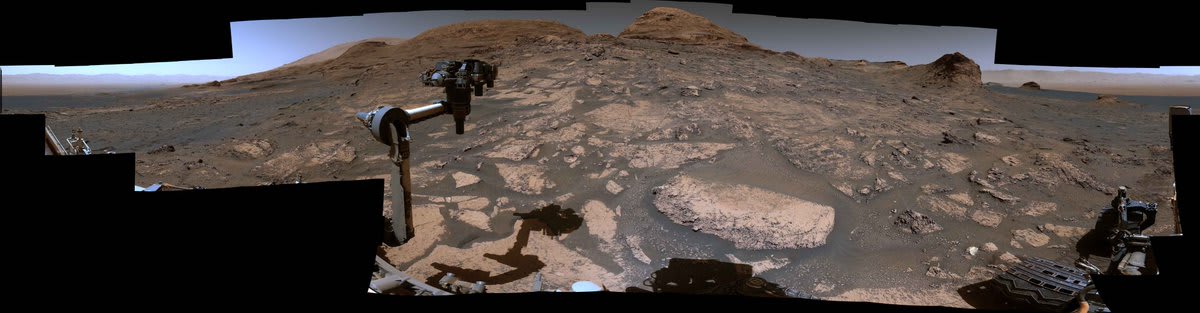 Look at the interesting rocks and hills I’ve seen while climbing Mount Sharp. It’s winter here, so skies aren't as dusty and I get a clear view down to Gale Crater's floor. The changing landscape may give insight into how this ancient lake dried up.
