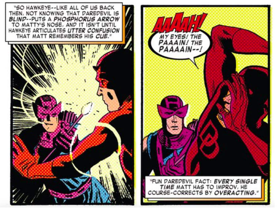 When Hawkeye tried to 'blind' Daredevil (Daredevil Vol 1 #99)