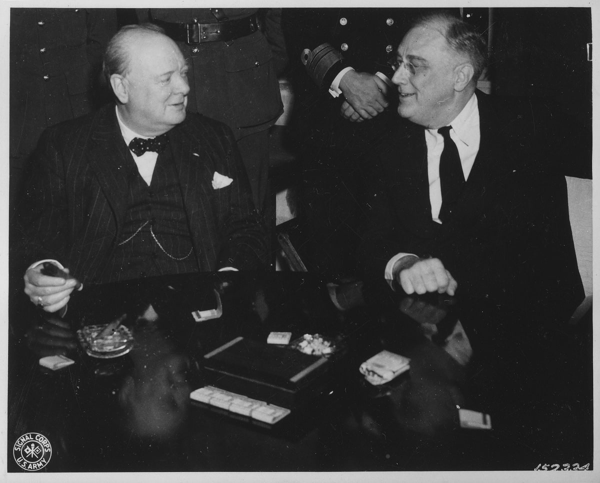 Frankline D. Roosevelt and Churchill in Casablanca, OTD in 1943.