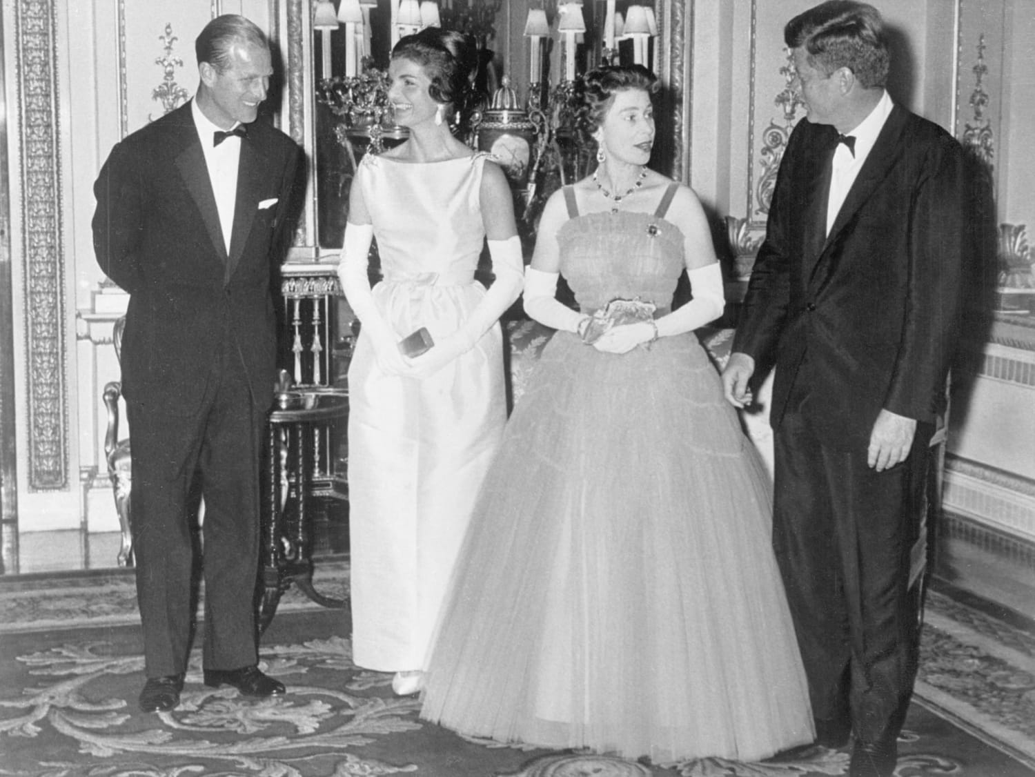 JFK and Jackie Kennedy visits Queen Elizabeth and Prince Phillip, Buckingham Palace, June, 1961