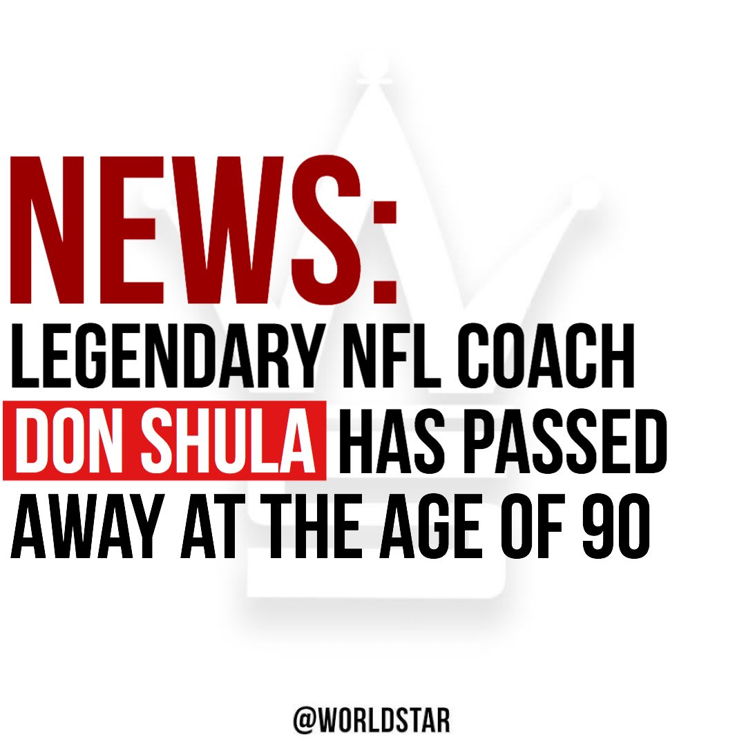 Legendary NFL coach DonShula who is known for leading the 1972 Miami Dolphins to a perfect season, has died at the age of 90. His cause of death is still unknown but is said to have “died peacefully at his home”. Our thoughts & prayers are with his family & friends.