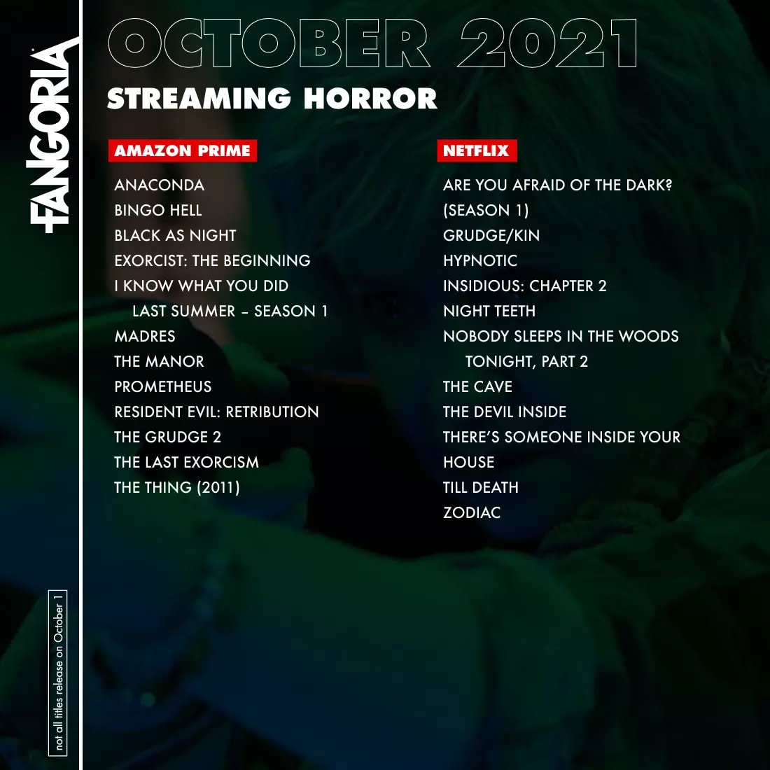 Here is a list of all the horror movies being added to streaming services in October