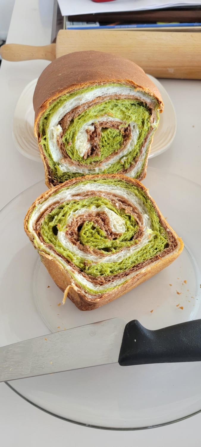 Matcha chocolate swirl loaf for a slow Thursday of WFH