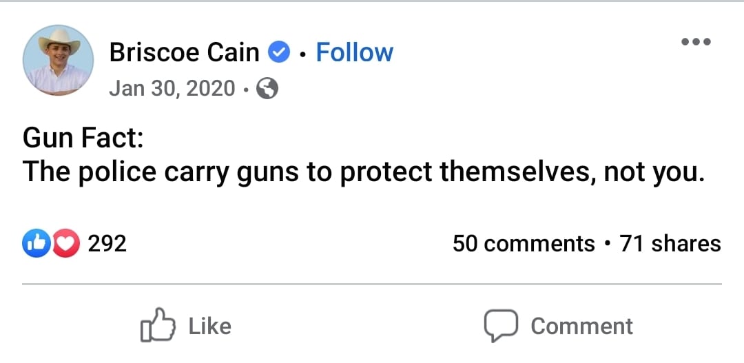 Small Town Texas politician shares the real reason police are armed.
