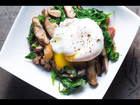 Easy Dish with Spinach, Shiitakes & an Egg | SAM THE COOKING GUY