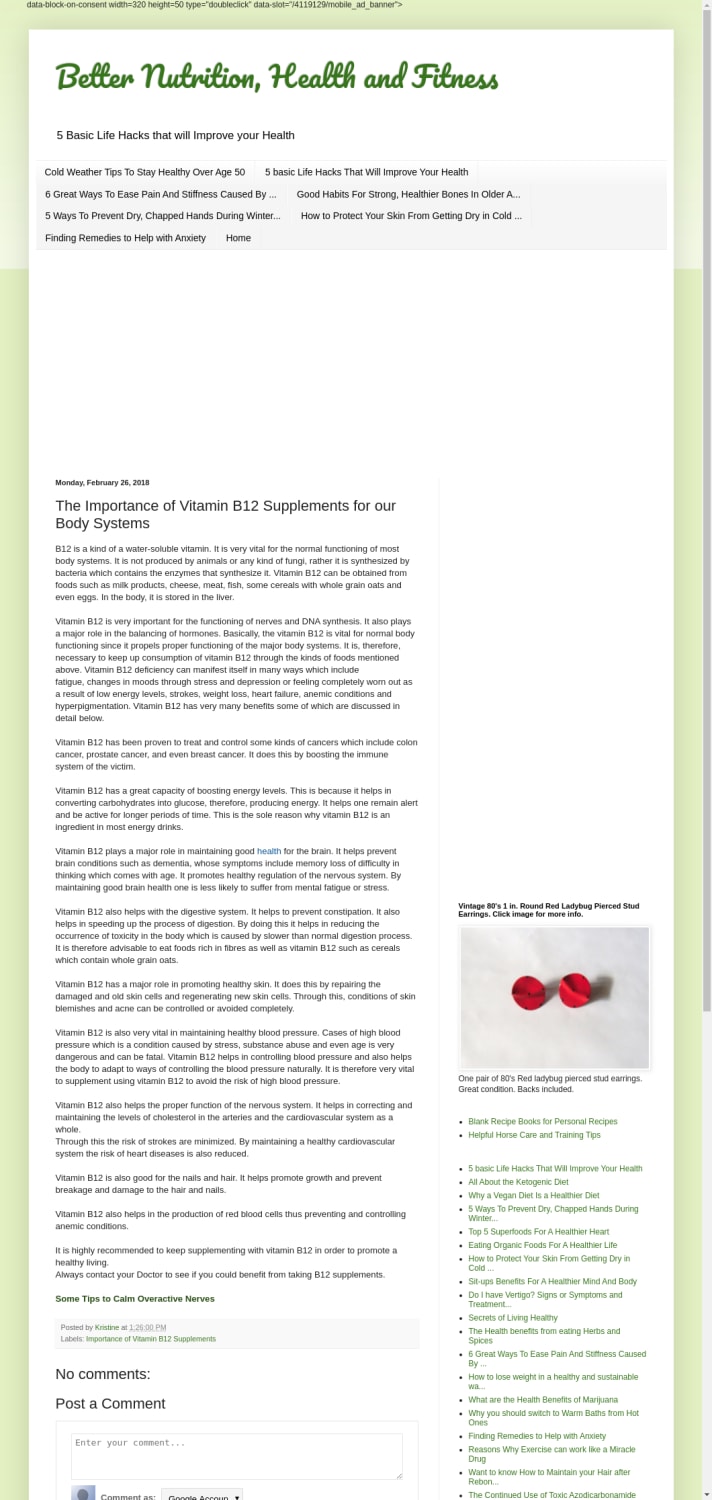Mix The Importance Of Vitamin B12 Supplements For Our Body