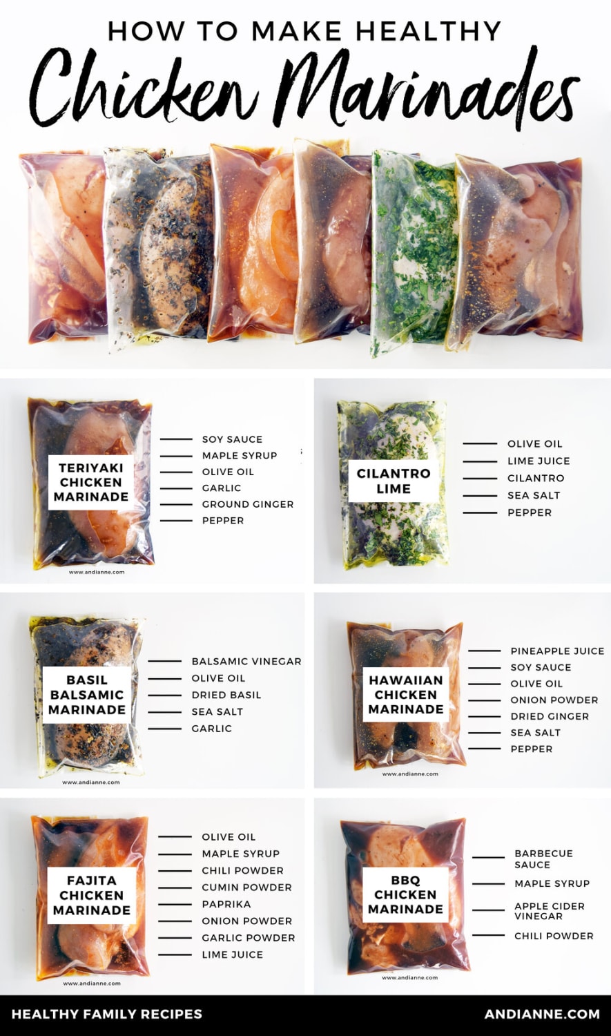 Six Healthy Chicken Marinade Recipes - Prep And Freeze For Later