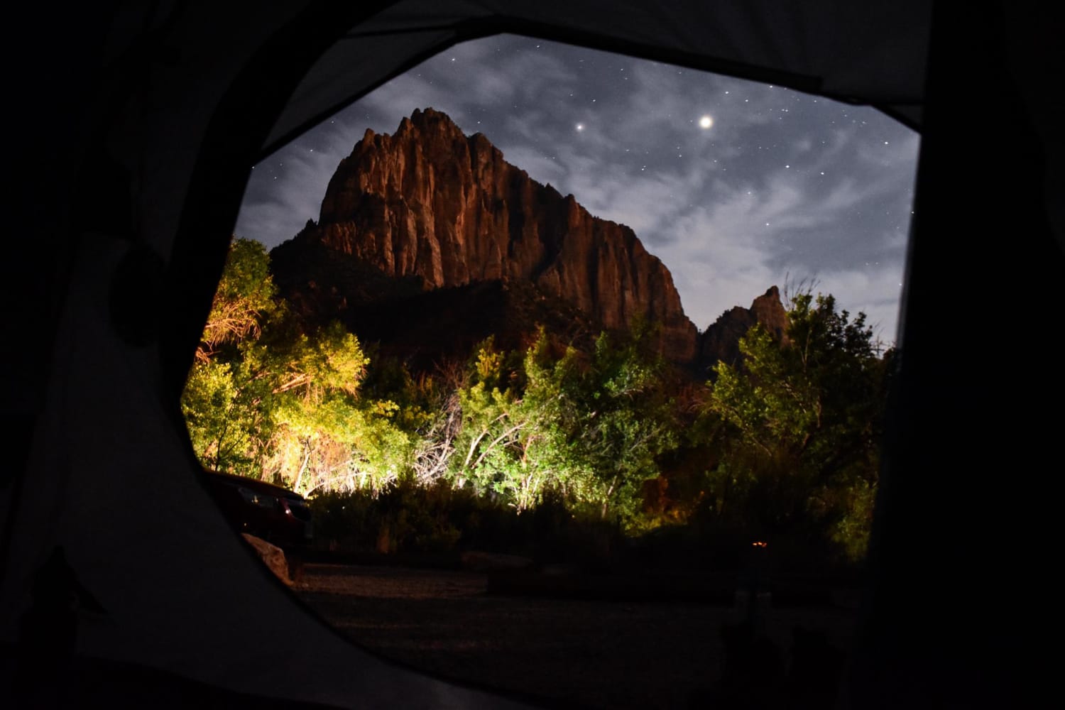 Views from my tent at Zion National Park!