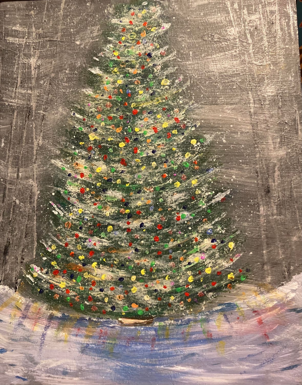 Getting ready to put Christmas away. I painted this, then next year I’ll have forgotten all about it and it will be like a little gift to myself.