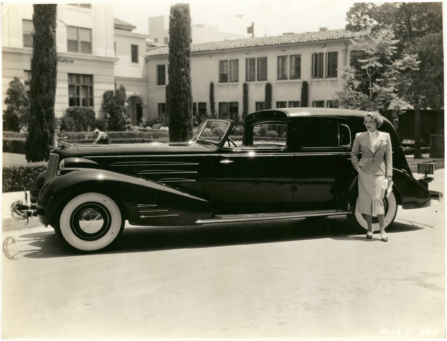 Marlene Dietrich and a 1934 Cadillac V-16 Town Car
