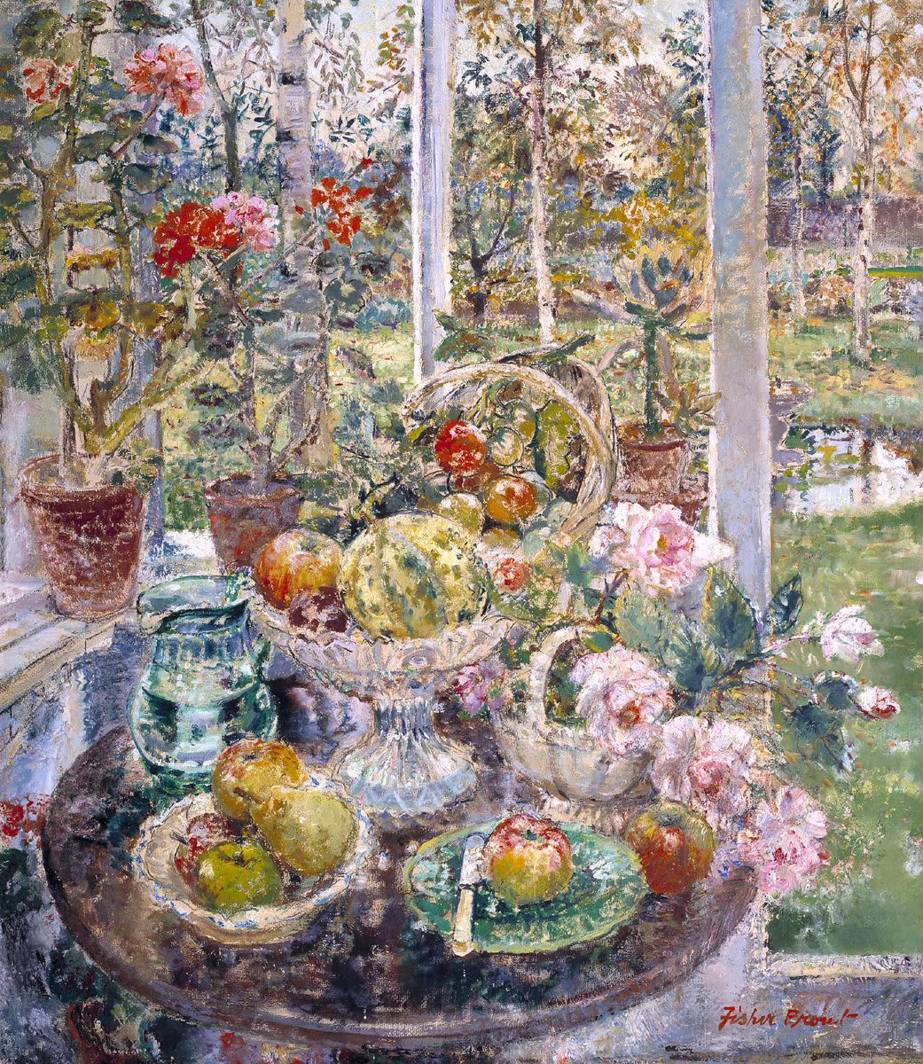 Spring is still life season. 🍈🌸🌱🍐🌷 Margaret Fisher Prout, Home Grown 1952.