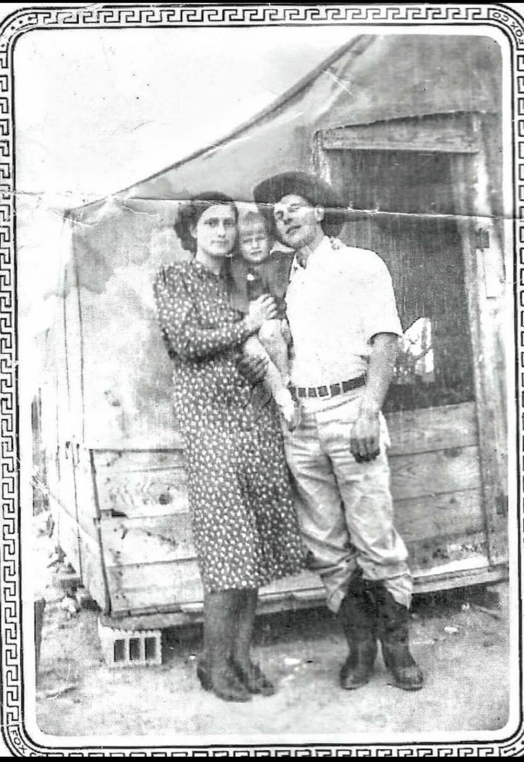 1936. The Magnolia Camp, Freer Tx. My grandparents and Mom in front. of their tent. It was an Oil boom and the Depression. But they were happy. Married 68 yrs. The best people I've ever known.