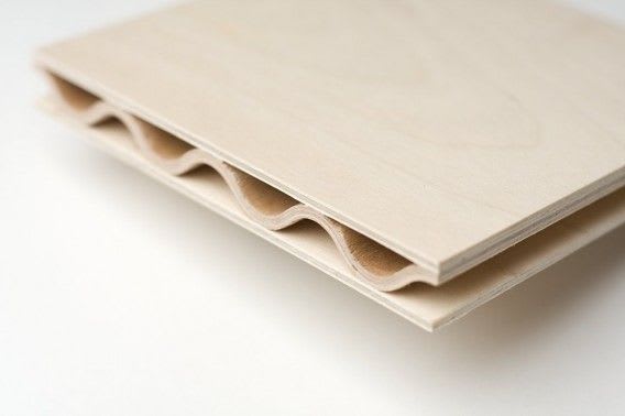 Corelam: paneles ondulados de madera contrachapada