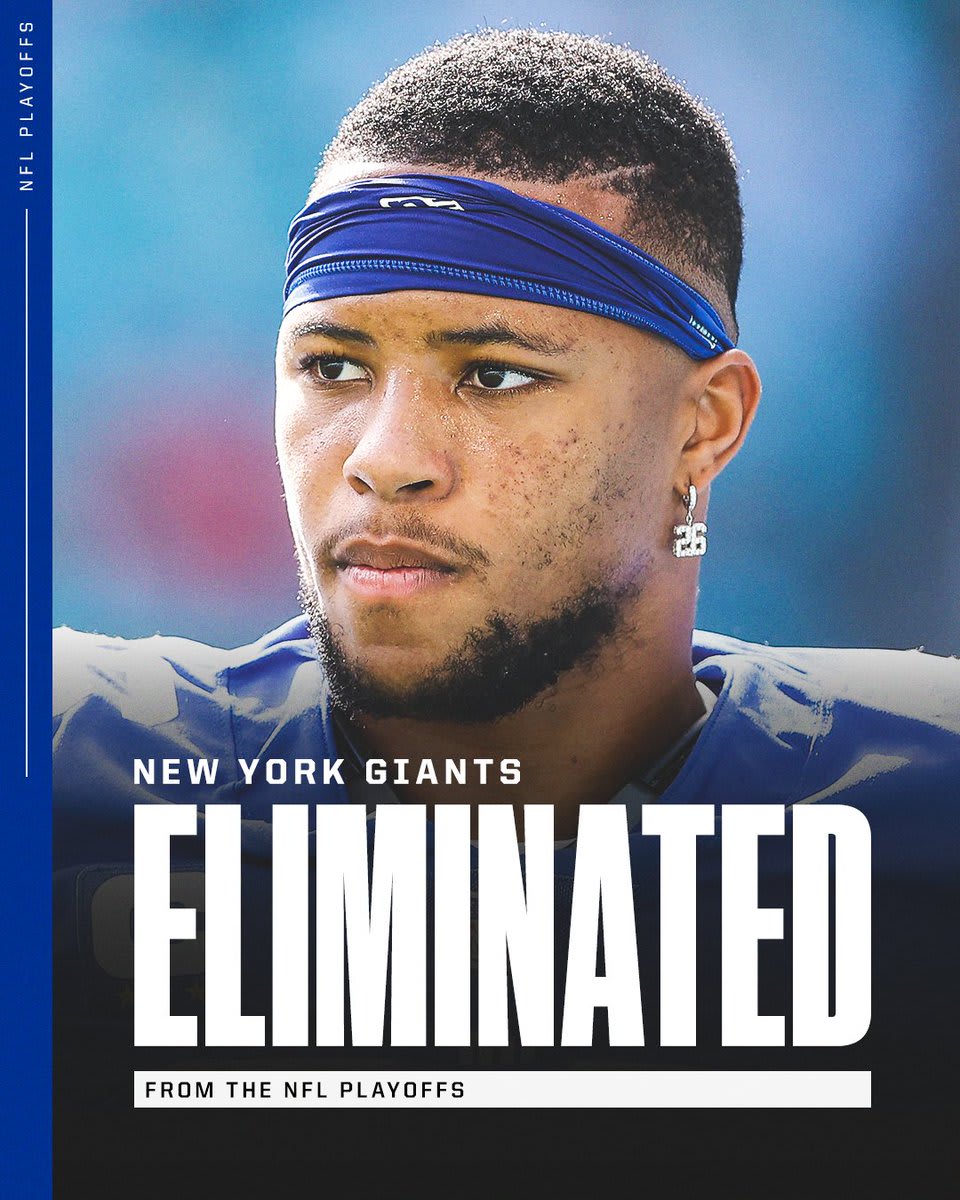 After losing to the Eagles, the Giants are eliminated from playoff contention.