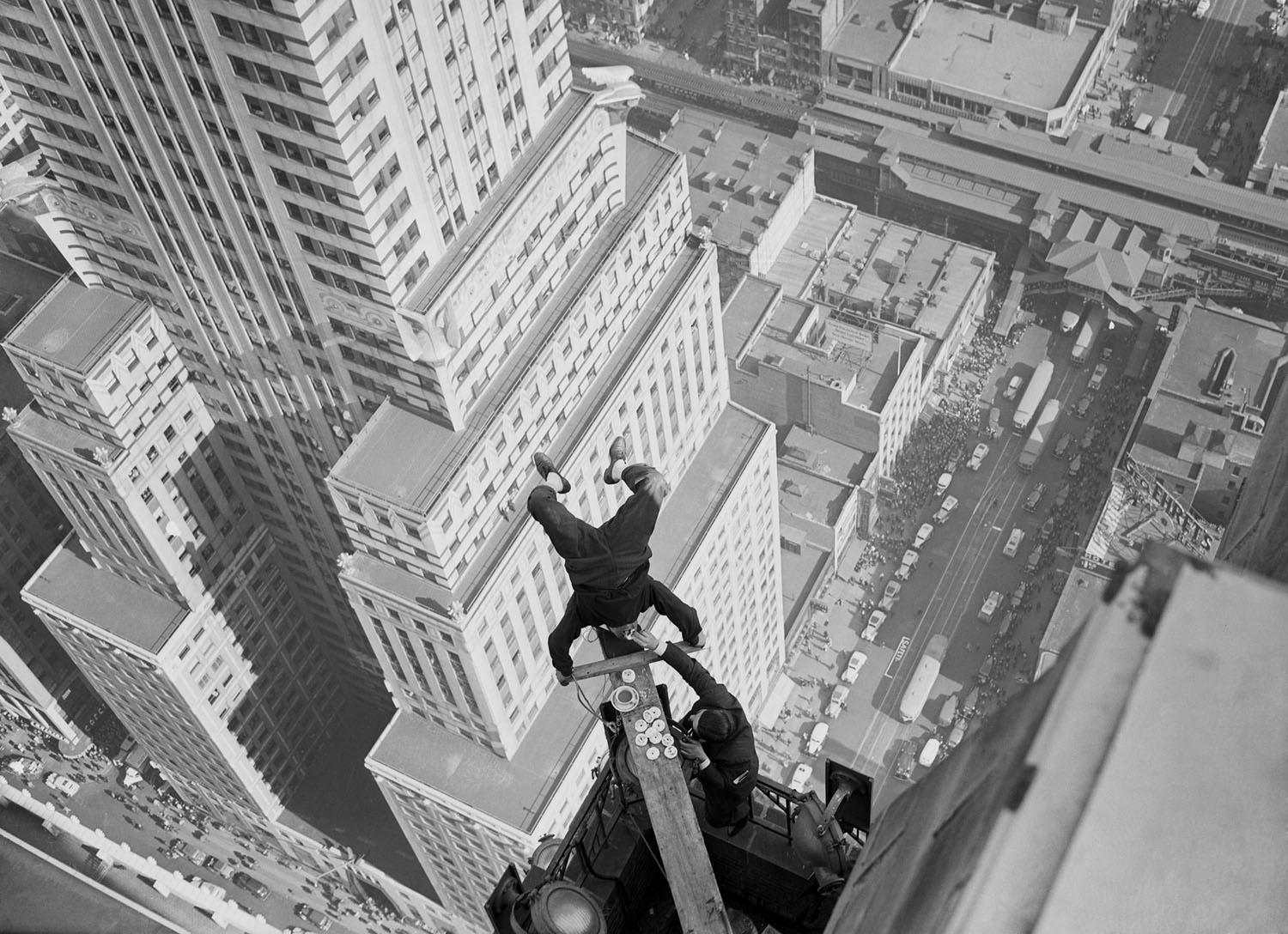 On October 13, 1939, Alvin "Shipwreck" Kelly celebrated National Donut Dunking Week by standing on his head on a pole atop the Chanin Building in Manhattan and eating 13 donuts that had been dunked in coffee.