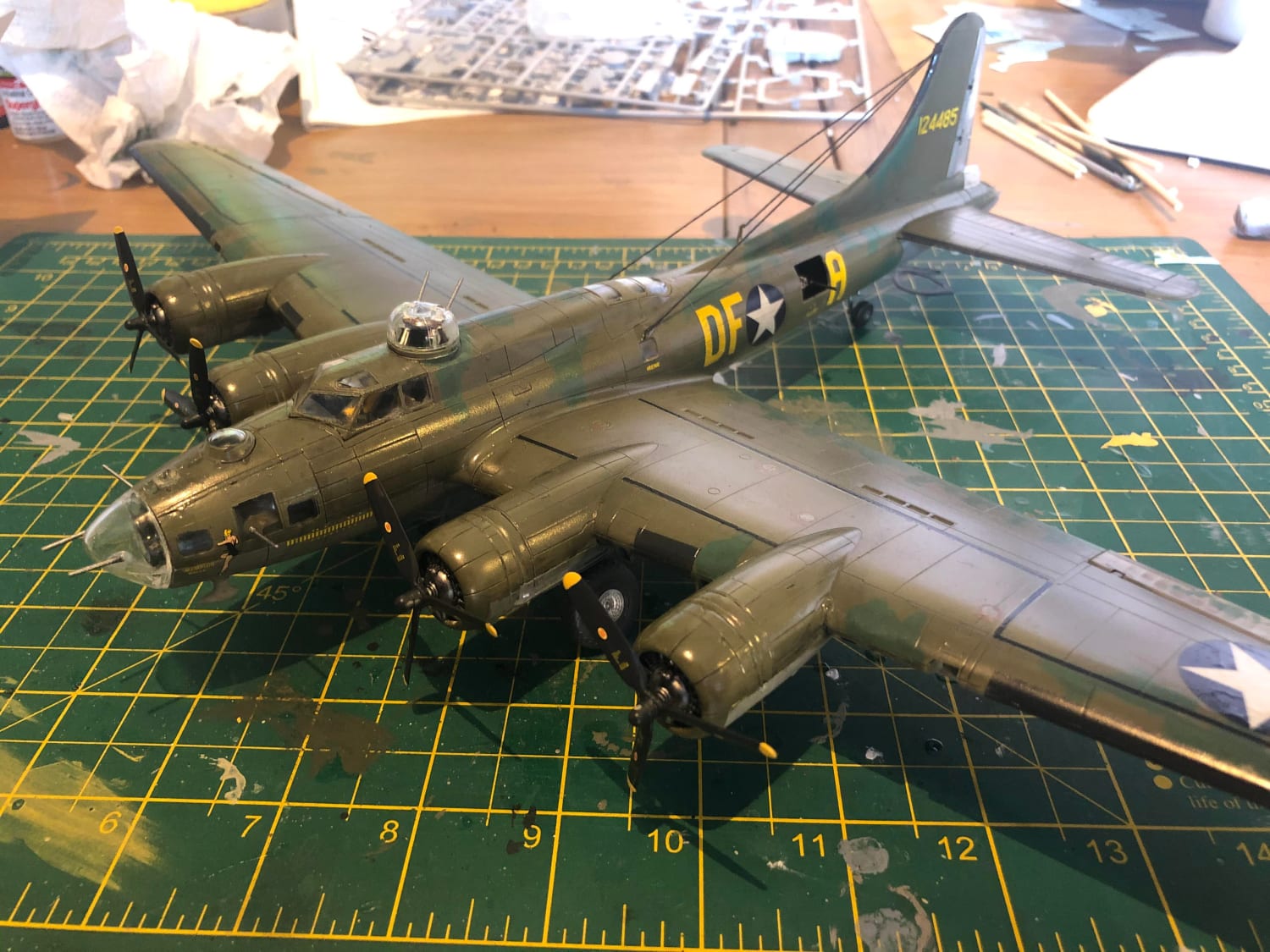 Memphis Belle. 1:72. Best part is panting! Hate the little parts you have to fiddle with at the end!