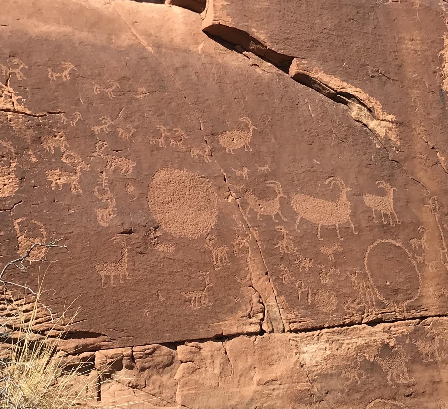 Petroglyphs seen on a hike in Utah