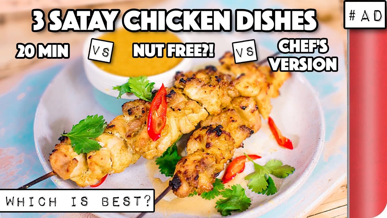 3 Satay Chicken Recipes COMPARED. Which is best? | 20 min vs Nut Free vs Chef’s Version