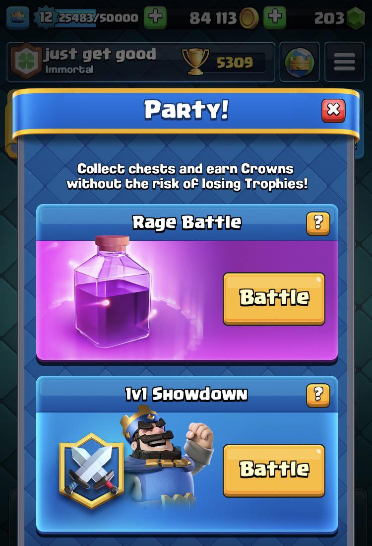 Suggestion for Supercell : Make the cards in 1v1 Showdown tournament standard so we can actually try out new decks and not get slapped by level 14