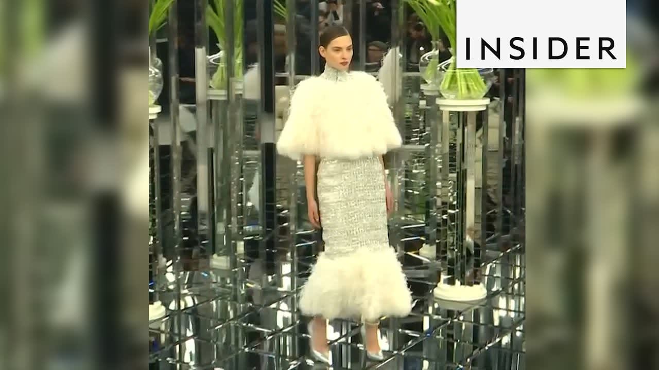 Mirrors covered every surface at Chanel's fashion show
