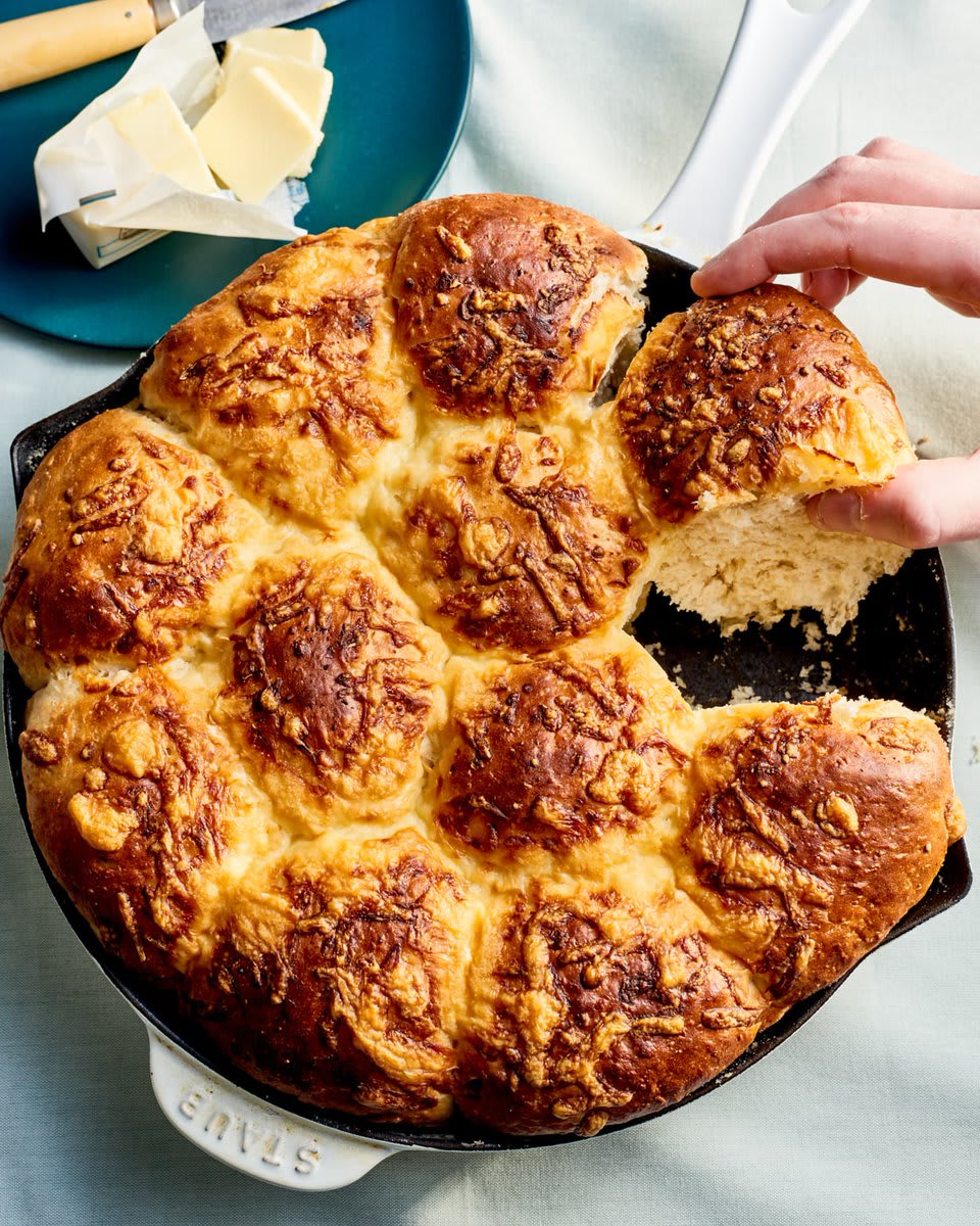 Soft, pillowy rolls that get their tenderness from the mashed potatoes in the dough, plus the sprinkling of Irish cheddar before the rolls go into the oven, giving them some added texture and flavor. Get @DonalSkehan's recipe: