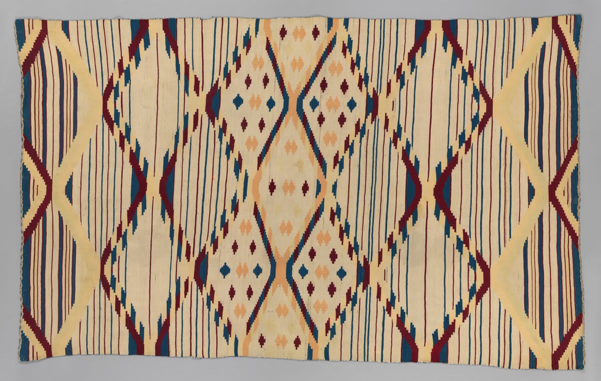 1/5 As part of our MetAccess program, every month we invite Disabled and Deaf artists to respond to works from our collection that spark curiosity or inspiration. Today @PelenakekeBrown shares her thoughts on this 19th-century serape: