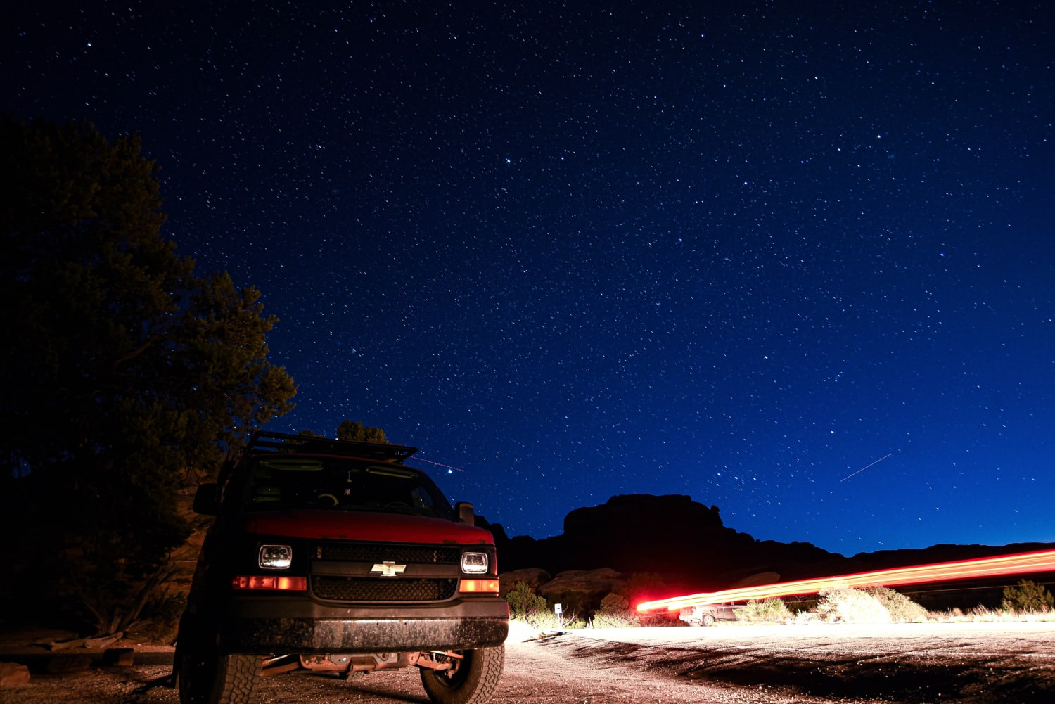 My baby under the stars in the Needles District of Canyonlands