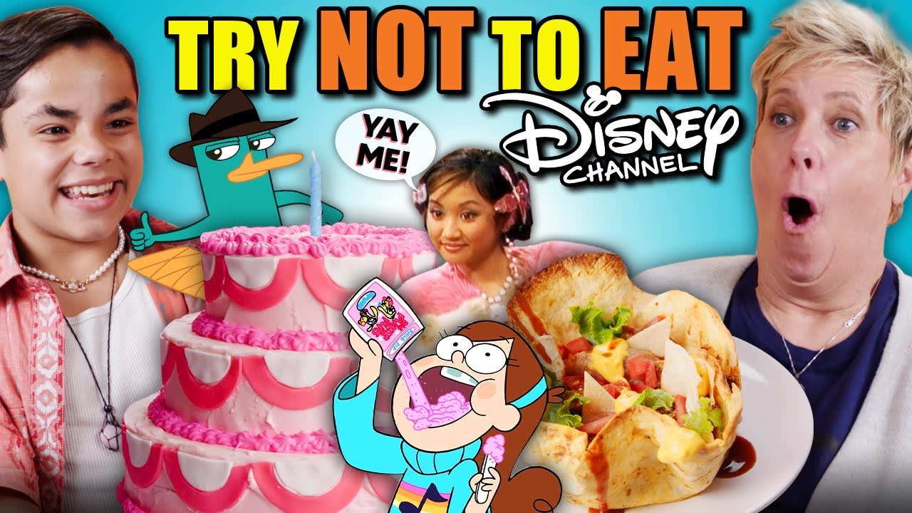 Try Not To Eat Challenge - Disney Channel Foods! (Kim Possible, Suite Life, Hannah Montana)