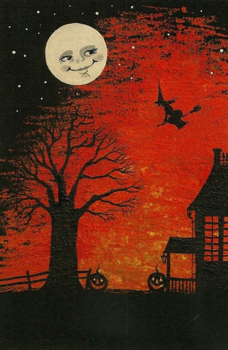 Pin by Daily Doses of Horror & Hallow on Halloween Paintings | Vintage halloween cards, Spooky halloween pictures, Spooky halloween decorations