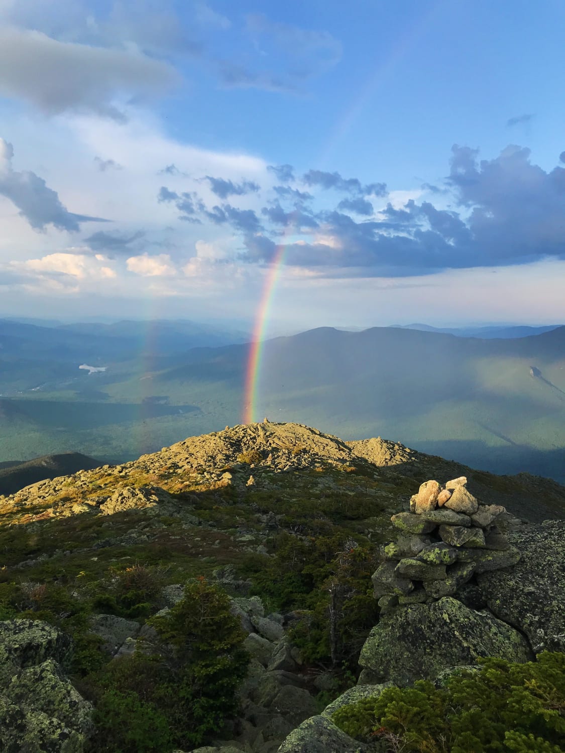 Double rainbow on Mount Madison in the White Mountains, NH, USA
