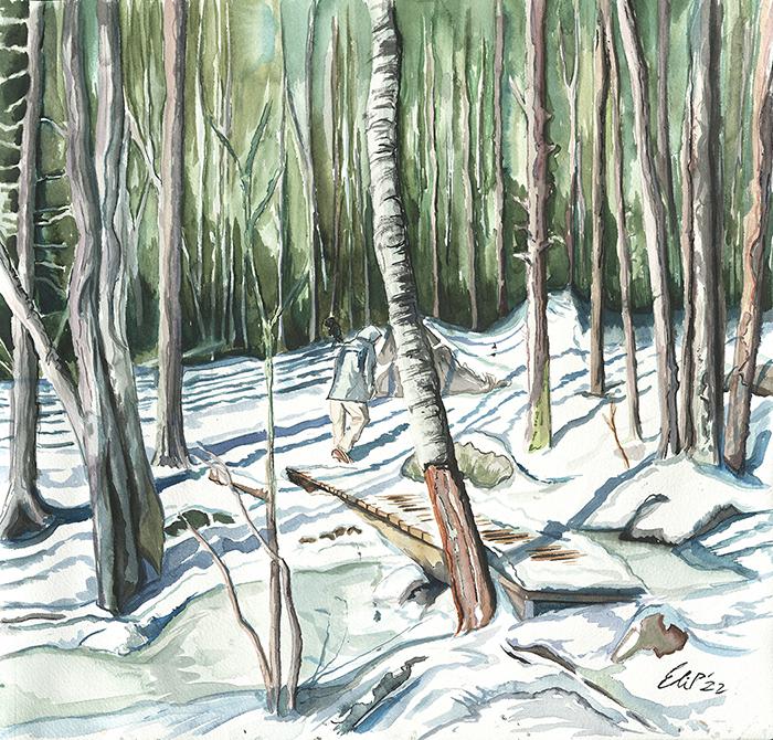 What do you guys think of this painting of a trail in the Merrimack Valley, New Hampshire?