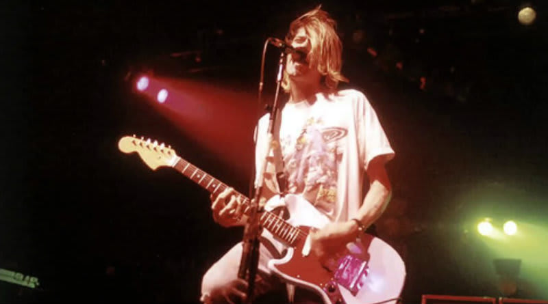 Nirvana frontman Kurt Cobain performs at the band's final live show on March 1, 1994 in Munich, Germany