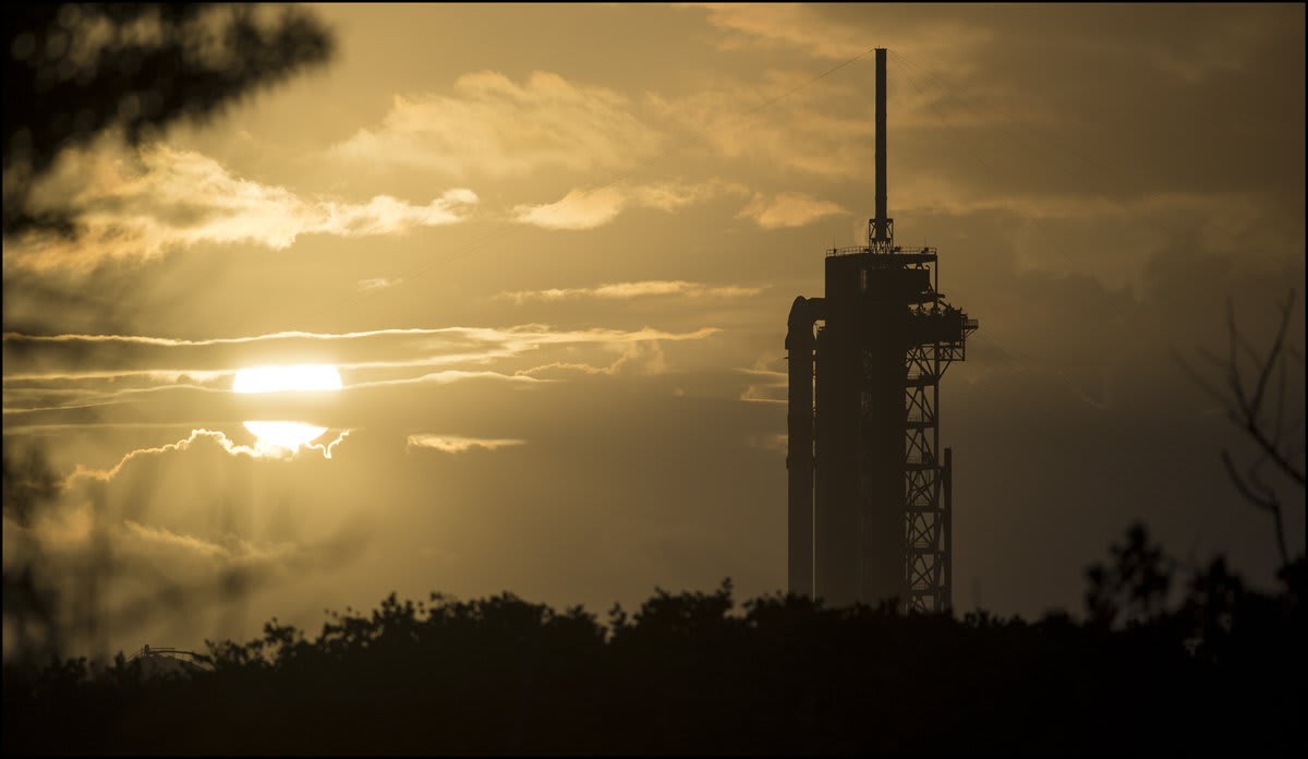 The @SpaceX Falcon 9 rocket and Crew Dragon spacecraft are seen at sunrise after being rolled out to the launch pad at @NASAKennedy overnight. Launch of Crew-1 is scheduled for Nov. 14 at 7:49 p.m. ET. More -