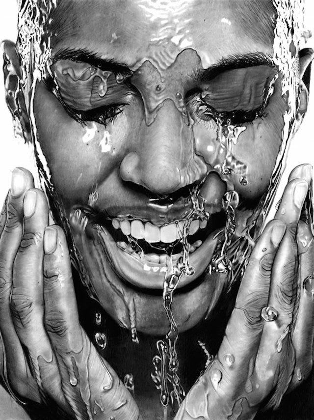 This is not a photo it's a pencil drawing.