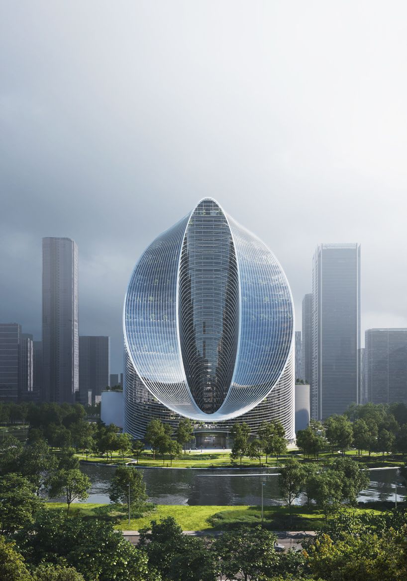 BIG unveils 'O-tower', a loop-shaped headquarters for OPPO in hangzhou