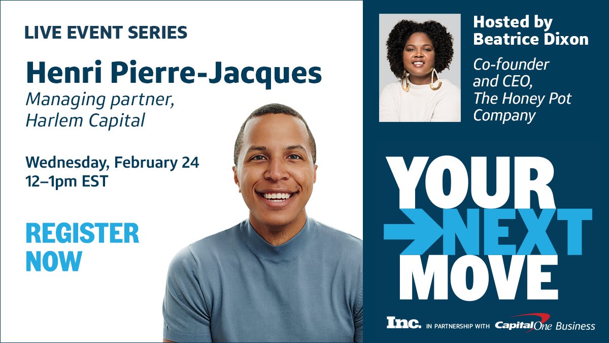 Managing partner @hpierrejacques will share why he feels it’s so important to invest diversely and how @HarlemCapital is committed to doing so. Join this live "Your Next Move" event on February 24 at 12 p.m. EST.