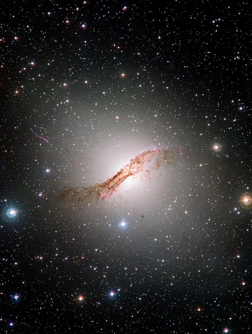 The peculiar galaxy Centaurus A (NGC 5128) is pictured in this image taken with the Wide Field Imager attached to the MPG/ESO 2.2-metre telescope at the La Silla Observatory in Chile. ( see comments)