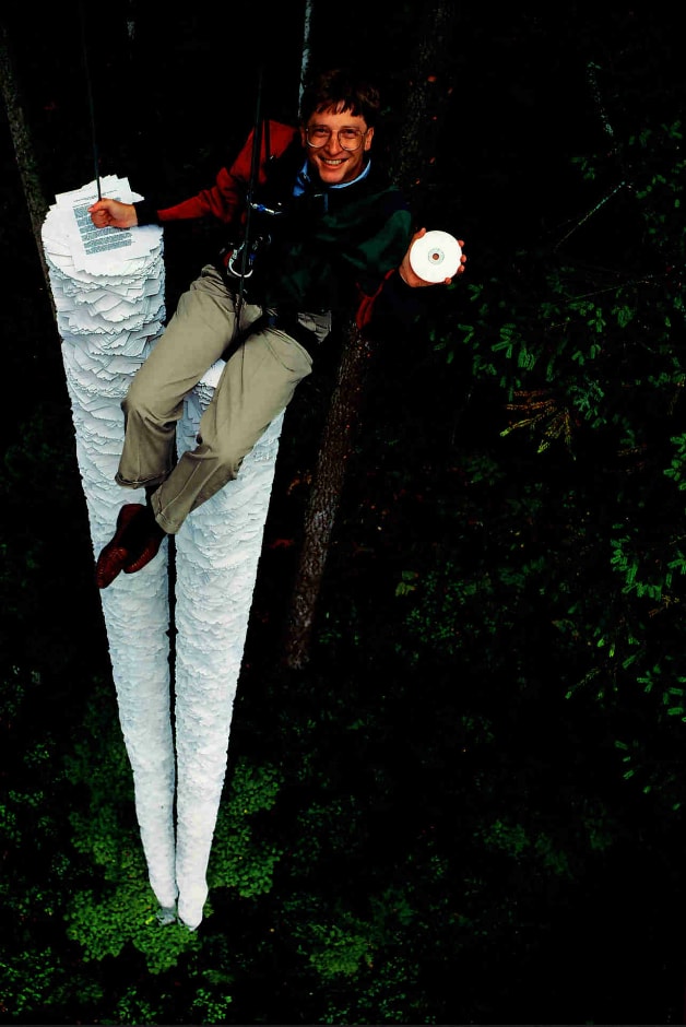 Bill Gates, 1994: "This CD-ROM can hold more information than all the paper that's here below me."