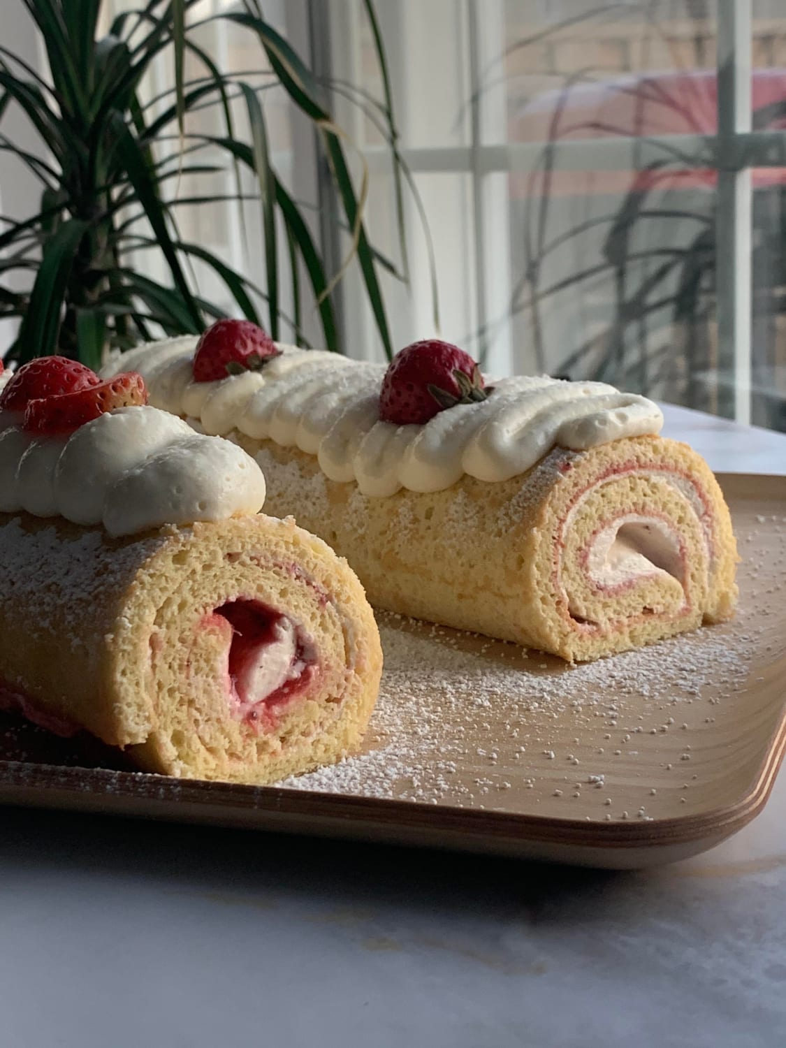 I made some Strawberry Roll Cakes