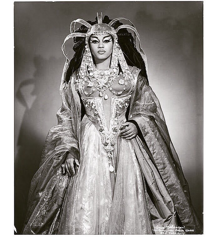Opera costumes are always over the top. Leontyne Price wears this spectacular Cleopatra costume in The @MetOpera's 1966 production of Barber's Antony and Cleopatra.