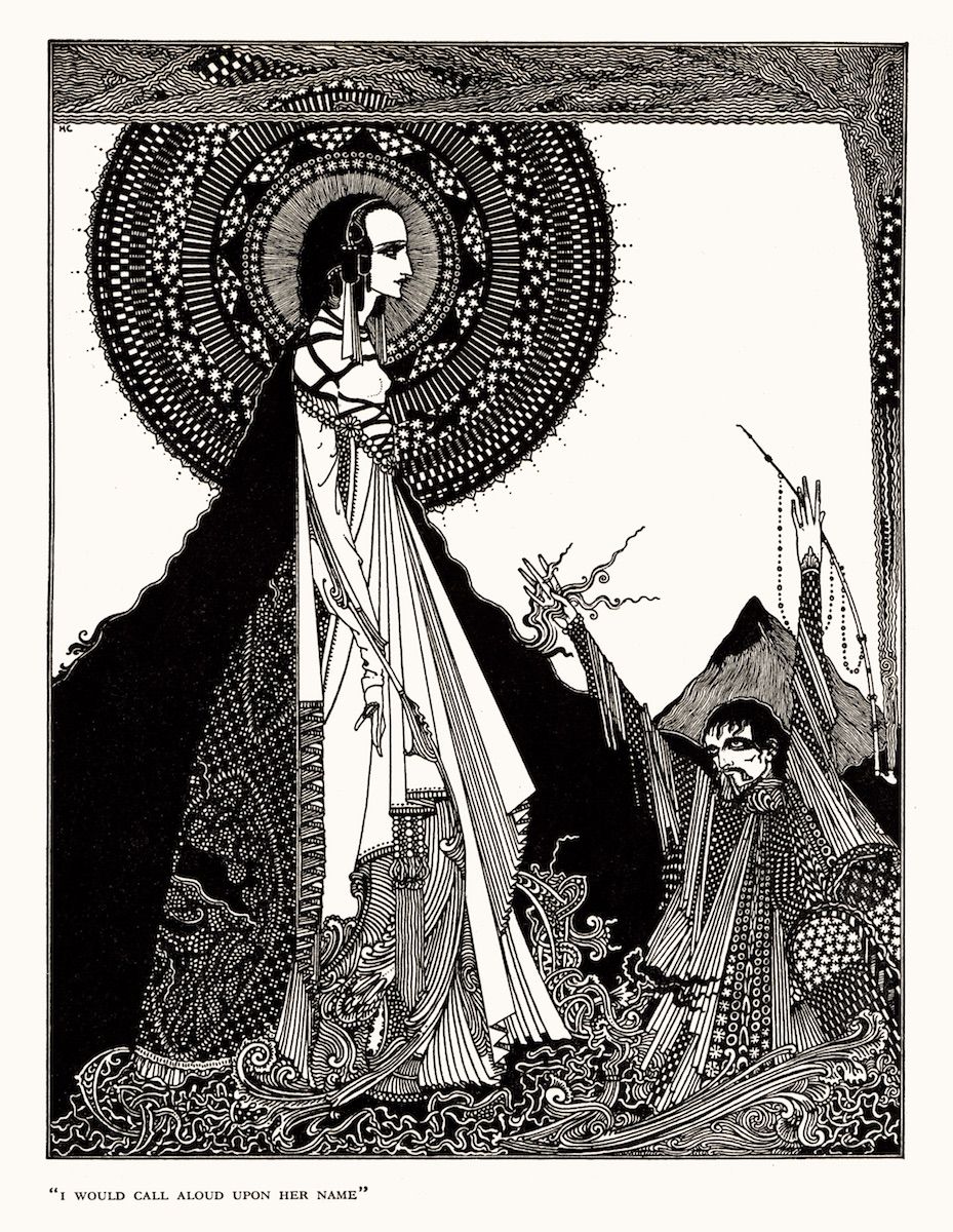 Born onthisday in 1809, Edgar Allan Poe. Many illustrators have tackled Poe's dark and macabre tales but perhaps none so hauntingly and brilliantly as Irish artist Harry Clarke. See his exquisite imagery for Poe's Tales of Mystery & Imagination here: