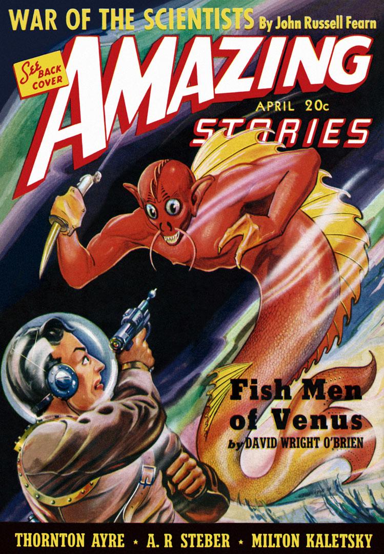 Fish Men Of Venus, by David Wright O'Brian. Amazing Stories, April 1940.