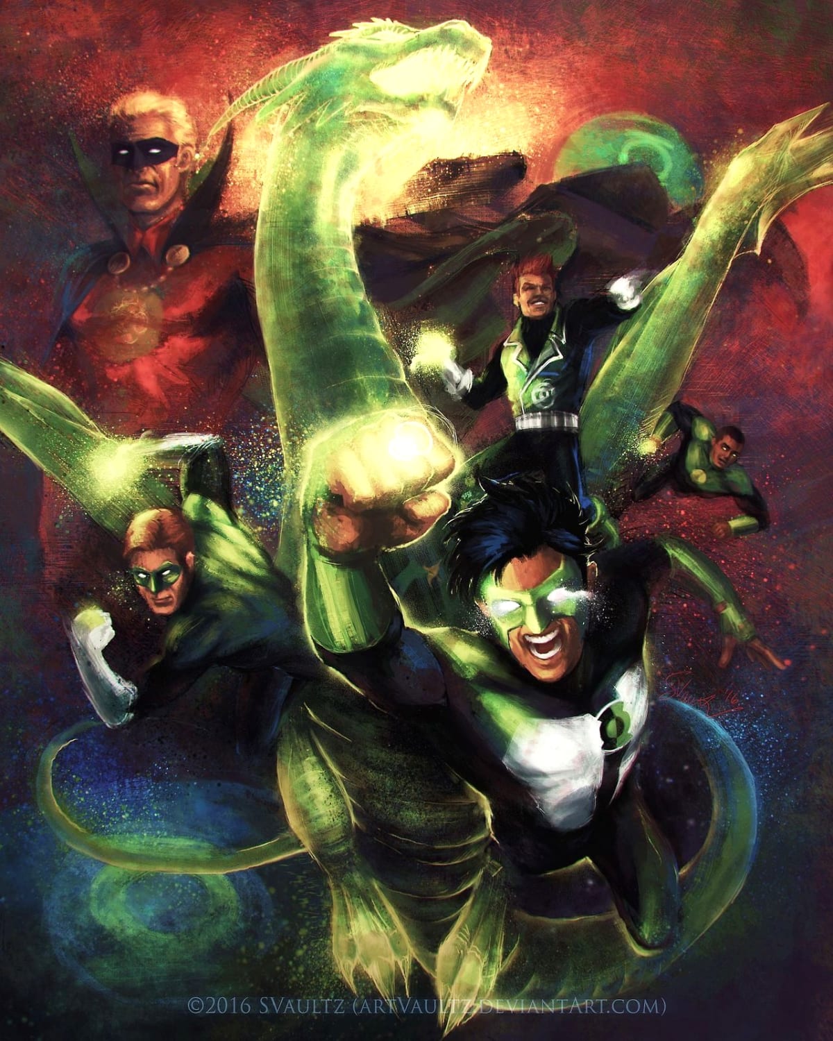 [Artwork] "Human Green Lantern Corps" by Svaultz